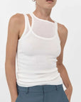 St. Agni Double Layer Knit Singlet White