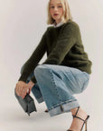 World of Nomads Adele Cashmere Crew Neck Knit Moss