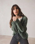 Indi and Cold Cable Retro Cardigan Khaki