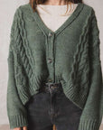 Indi and Cold Cable Retro Cardigan Khaki