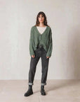 Indi and Cold Cable Retro Cardigan Khaki