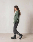 Indi and Cold Cable Retro Cardigan Khaki