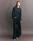 Courtney Zheng Elena Pima Cotton Long Sleeve Top Pewter
