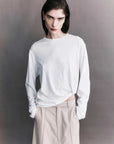 Courtney Zheng Elena Pima Cotton Long Sleeve Top White