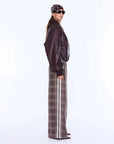Ena Pelly Monroe Faux Leather Bomber Jacket Burgundy