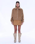 Ena Pelly Maeve Wool Blend Bomber Sand