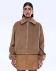Ena Pelly Maeve Wool Blend Bomber Sand