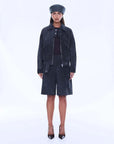 Ena Pelly Emma Utility Suede Jacket Vintage Black