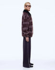 Ena Pelly Winnie Quarter Zip Burgundy Check