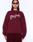 Ena Pelly Mila Oversized Sweater Burgundy