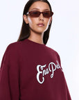 Ena Pelly Mila Oversized Sweater Burgundy