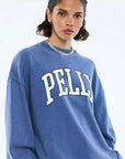 Ena Pelly Varsity Sweatshirt Indigo Wash
