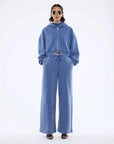 Ena Pelly Tia Cropped Zip Jacket Indigo