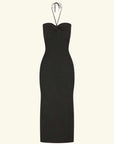 Shona Joy Eve Twist Front Halter Midi Dress Black