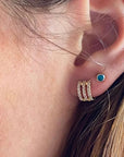 Gold Sister Tiramisu Huggie Earrings