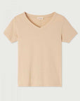 American Vintage Gamipy T Shirt Short Sleeve V Neck Desert