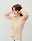 American Vintage Gamipy T Shirt Short Sleeve V Neck Desert