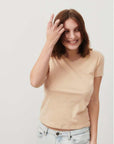 American Vintage Gamipy T Shirt Short Sleeve V Neck Desert