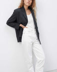 American Vintage Gamipy Long Sleeve V Neck T Shirt White