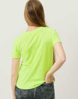 American Vintage Gamipy Short Sleeve Crew Neck T Shirt Fluo