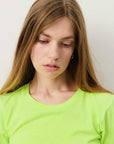 American Vintage Gamipy Short Sleeve Crew Neck T Shirt Fluo