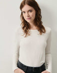 American Vintage Gamipy Long Sleeve Crew Neck Tee White