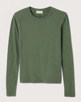 American Vintage Gamipy Long Sleeve T Shirt Crew Neck Basil