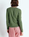 American Vintage Gamipy Long Sleeve T Shirt Crew Neck Basil
