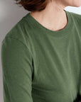 American Vintage Gamipy Long Sleeve T Shirt Crew Neck Basil