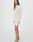 Rowie Galo Flower Lace Mini Long Sleeve Dress Creme