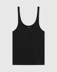 St Agni Soft Jersey Slim Scoop Tank Jet Black