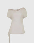 St Agni Fine Jersey Off Shoulder Top Soft Ash