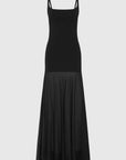 St Agni Sheer Silk Circle Hem Dress Black