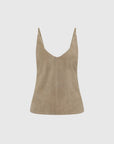 St Agni Suede Low Back Tie Top Earth