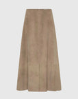 St Agni Suede Circle Skirt Earth