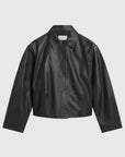 St Agni Cocoon Leather Jacket Black