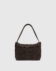 St Agni Suede Woven Envelope Mini Tote Coffee