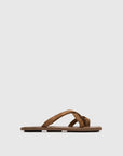 St Agni Suede Soft Strap Slide Toffee