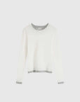 St Agni Organic Cotton Layered Long Sleeve Top White