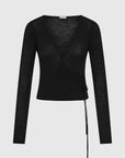 St Agni Baby Wool Wrap Top Black