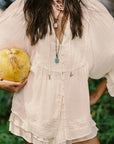 Spell Ines Boho Blouse Light Sand Cream