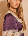 Spell Lasiandra Lace Mini Dress Deep Violet Purple