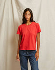 Perfectwhitetee Harley Cotton Boxy Crew Tee Poppy Red