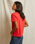Perfectwhitetee Harley Cotton Boxy Crew Tee Poppy Red