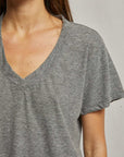 Perfectwhitetee Hendrix Cotton Boxy V Neck Tee Heather Grey