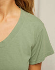 Perfectwhitetee Hendrix Short Sleeve V Neck Aloe