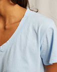 Perfectwhitetee Hendrix Cotton Boxy V Neck Tee Sky Blue