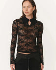 Rowie Charlotte Lace Top Noir