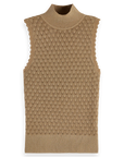Scotch and Soda Metallic Poitelle Knitted Tank Gold