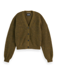 Scotch and Soda Fuzzy Relaxed Cardigan Olive Melange